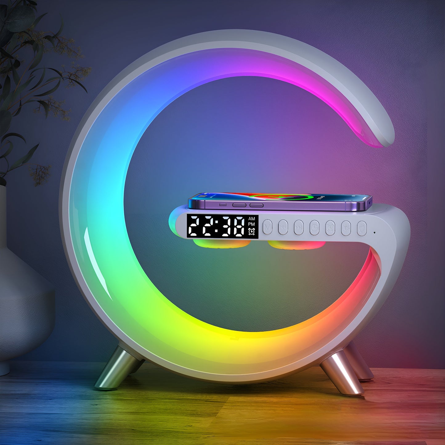 LIGHTERON™ 4-in-1 Alarm Clock, Mood Light, Speaker & Wireless Charger - KCShopping