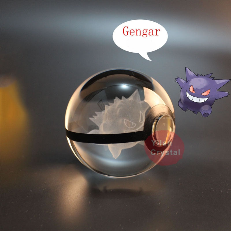 Collector's Edition Pokemon Crystal Ball 3D Figuren Pokémon Gravurmodell mit LED-Licht