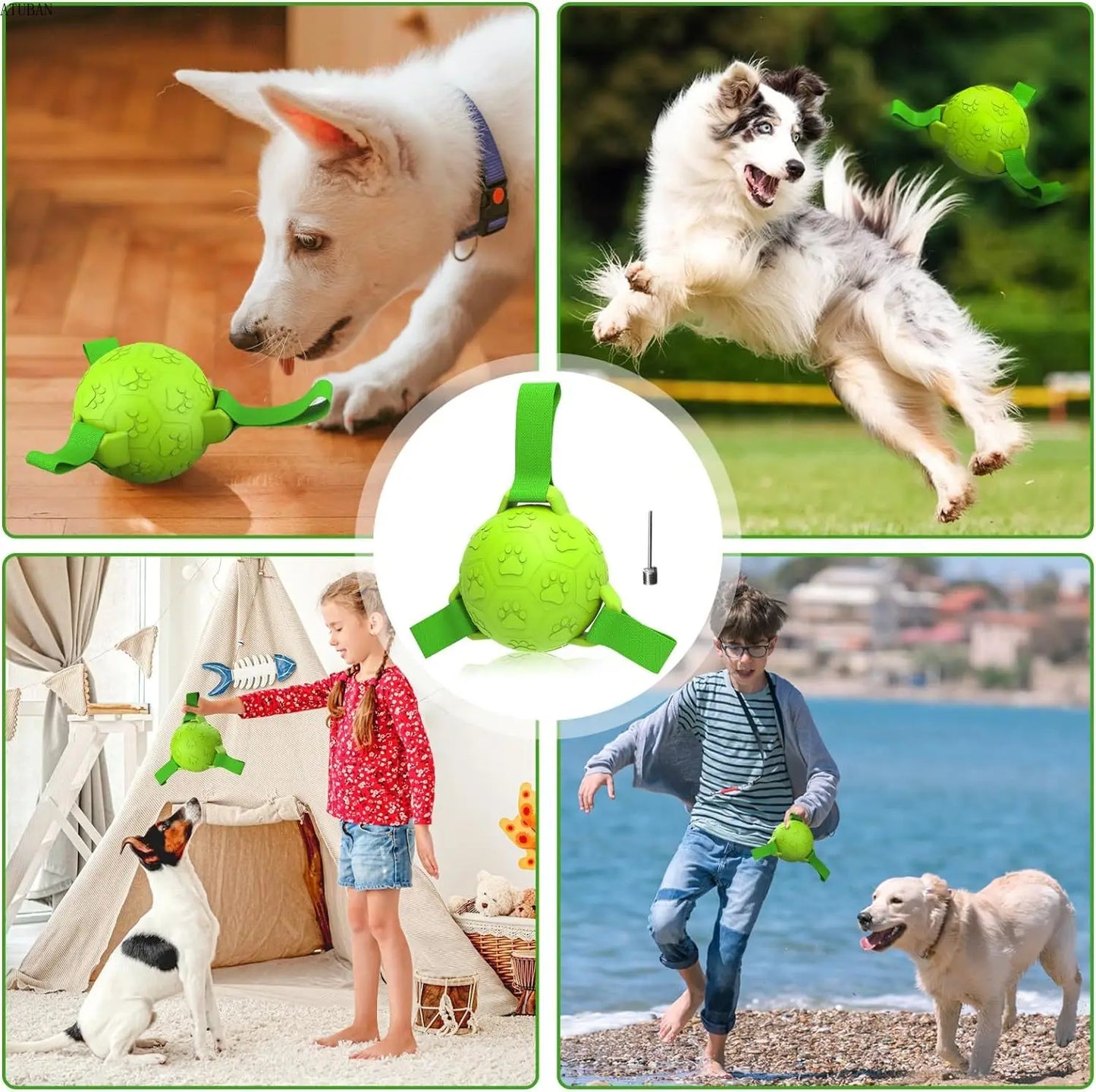 Durable Interactive Dog Soccer Ball - KCShopping