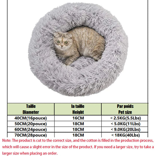 Cozy Haven Plush Cat Donut Bed - KCShopping