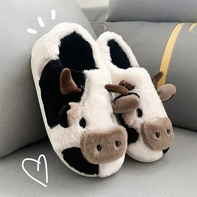 Cozy Moo-Cow Winter Slippers - KCShopping