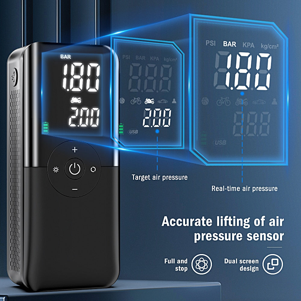 Pompe à air portable 12 V pour véhicules et vélos