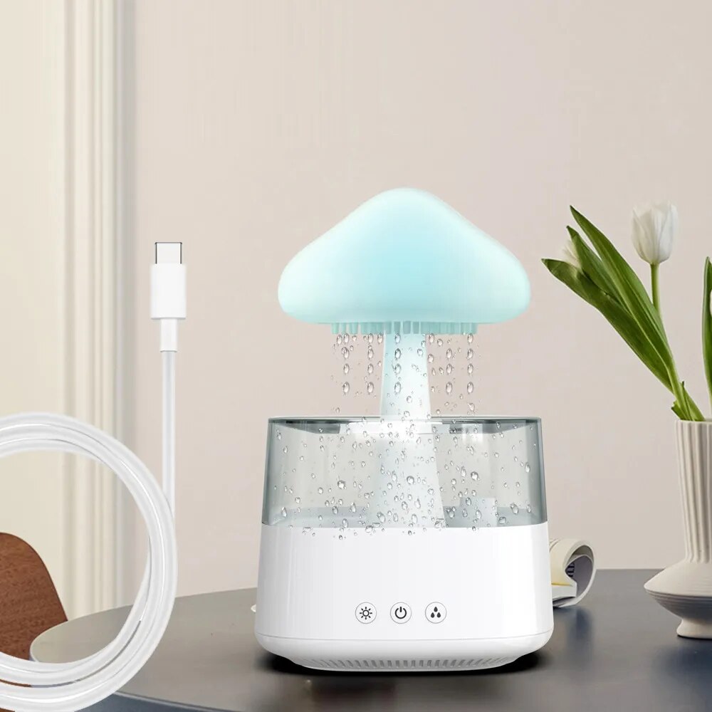 Humidificateur et diffuseur à effet pluie apaisant 