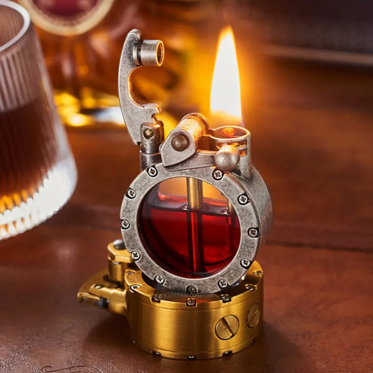 Vintage Flame: Retro Transparent Kerosene Lighter - KCShopping