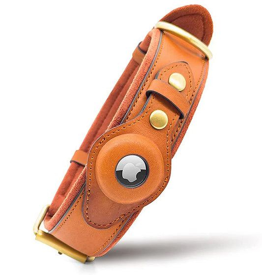 PoshPaws Luxury Tracker Leather Pet Collar