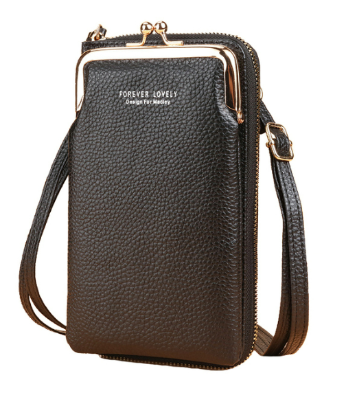 Chic Pink Petite Leather Shoulder Bag