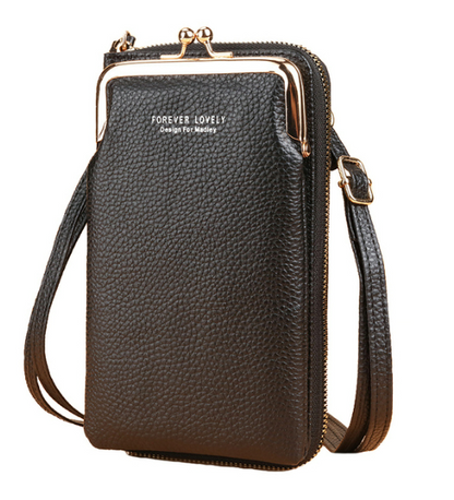 Chic Pink Petite Leather Shoulder Bag
