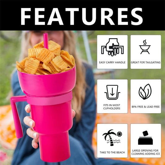 SnackWave Duo: Sip & Snack Genius Cup